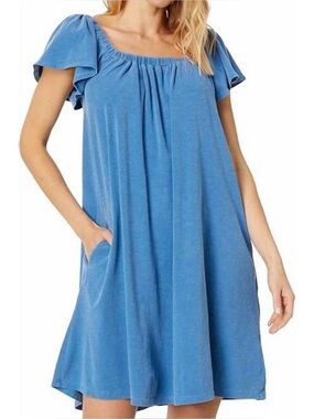 SUNDRY mini trapeze dress in pigment royal